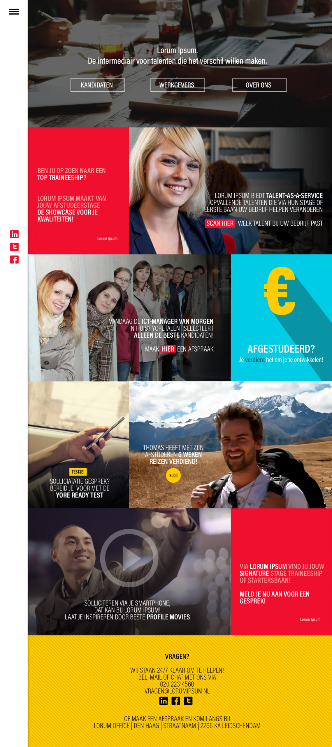 het ontwerp van de website van Yore