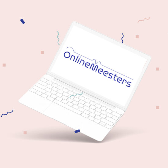 een afbeelding met het logo van onlinemeesters